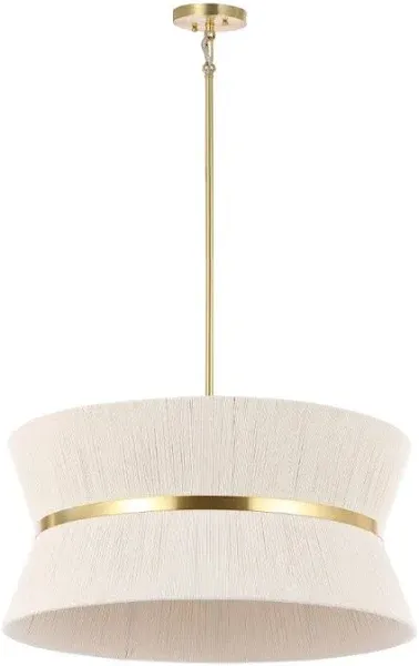 Safavieh Alma 4 Light 24 Inch Bleached Natural/Brass Gold Chandelier