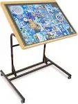 ALL4JIG Adjustable Wooden Jigsaw Puzzle Table with Wheels for 500-2000 Piece Puzzles