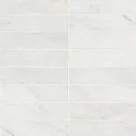 Bedrosians Monet Honed Marble Tile 2" x 8", Oriental White (40-Pack, 4.44 sf)