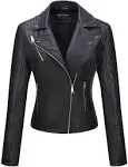 Bellivera Women Faux Leather Casual Jacket, Fall and Spring Fashion Motorcycle Bike Coat