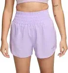 Nike Women's One Dri-Fit Ultra High-Waisted 3" Brief-Lined Shorts, Medium, Lilac Bloom