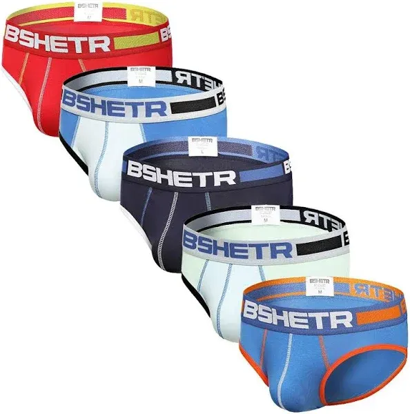 Men's Underwear Briefs 5-Pack Cotton Low Rise Multi Color Soft Underpant