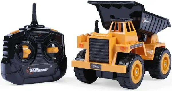 Top Race 5 Channel Fully Functional Remote Control Construction Truck Kids Size ...