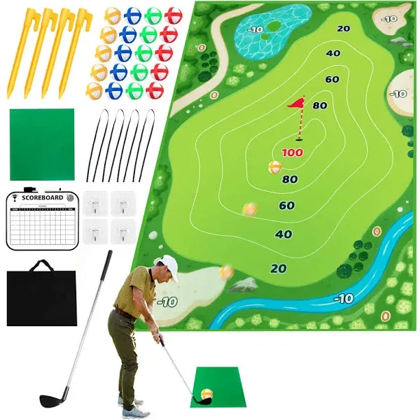 Golf Chipping Game Golf Practice Hitting Mat Golf Games, Outdoor Indoor Golf Gam