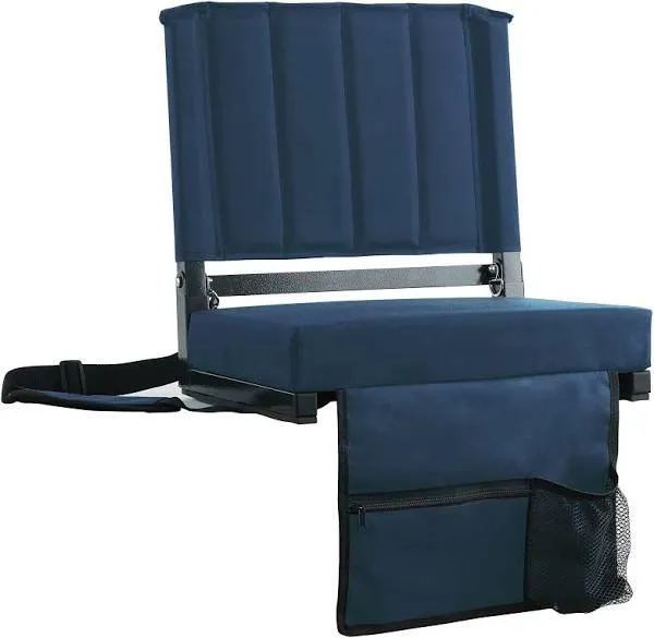 Stadium Seat for Bleachers with Back Support and Cushion Includes Shoulder St...