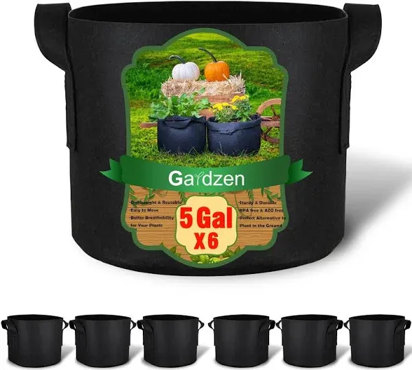 Gardzen 10-Pack 5 Gallon Grow Bags