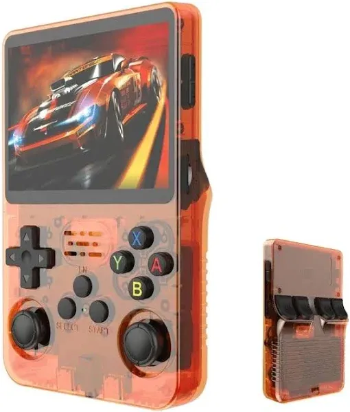 R36S Retro Handheld Game Console with 128G Built-in 20000+ Classic Games, Open Source Linux System 3.5 Inch IPS Screen Portable Pocket Video Player