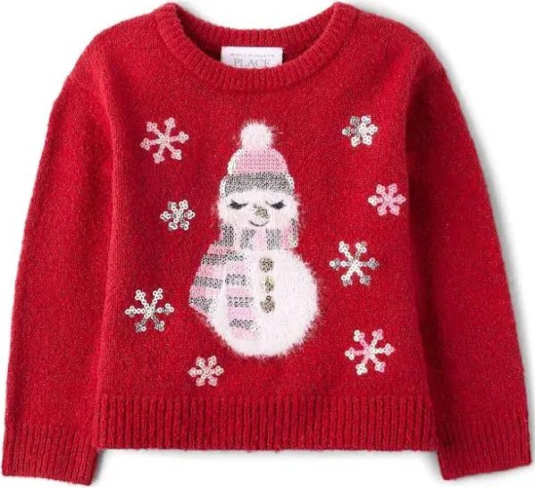 The Children's Place Toddler Girls Long Sleeve Sequin Sweater