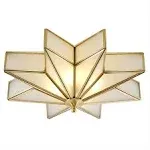 19.5 Inch Star Ceiling Light, Modern Bedroom Copper Ceiling Lamp, 4 Lights Cl...