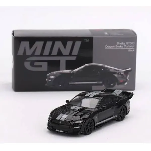 True Scale Miniatures Model Car Compatible with Shelby GT500 Dragon Snake Concept Black 1/64 Diecast Model Car MGT00575