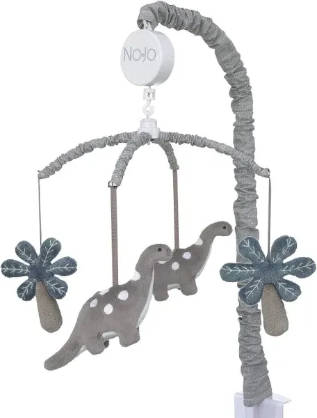 NoJo Baby-Saurus Gray Brontosaurus & Palm Tree Musical Mobile