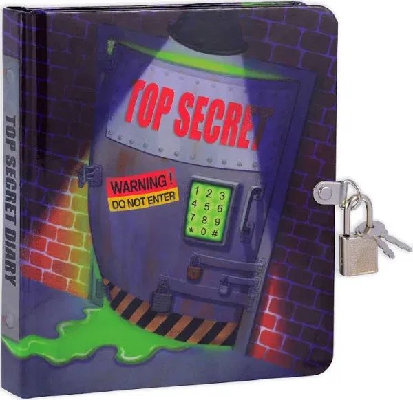 Mollybee Kids Top Secret Glow in The Dark Lock and Key Diary