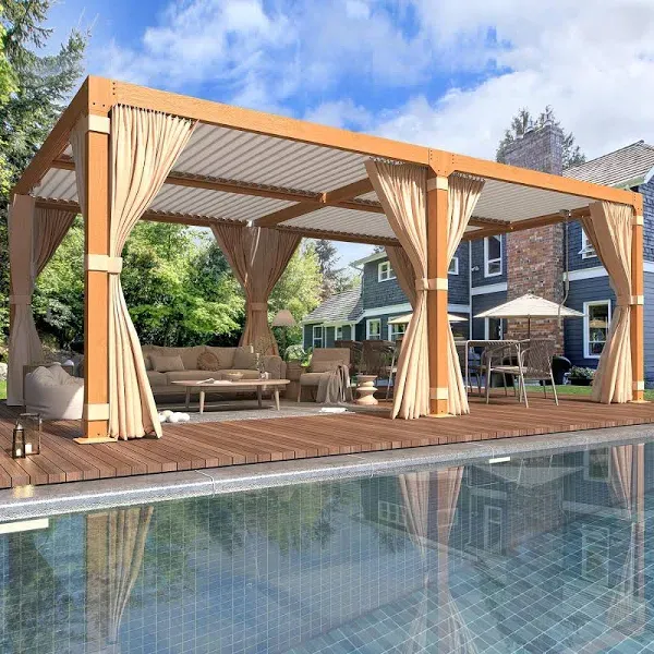 EROMMY 12' x 20' Outdoor Louvered Pergola