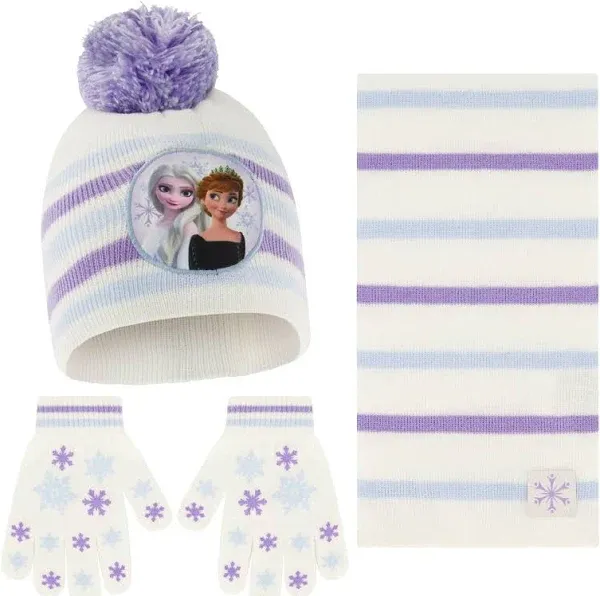 Disney Frozen Winter Hat, Scarf and Mittens Set, Toddler and Little Girl Age 2-7