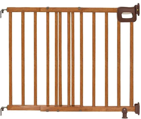 Summer 32" Deluxe Stairway Secure Safety Pet and Baby Gate, Oak Wood (Open Box)