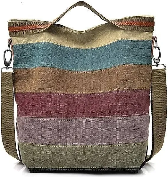 Womens Shoulder Bags Canvas Hobo Handbags Multi-Color Casual Messenger Bag Top Handle Tote Crossbody Bags