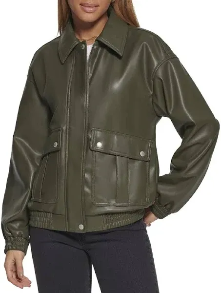 Levi's Women's Faux Leather Dad Bomber Jacket