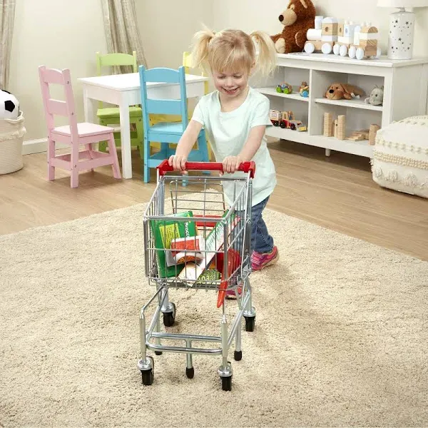 Melissa &amp; Doug Toy Shopping Cart with Sturdy Metal Frame