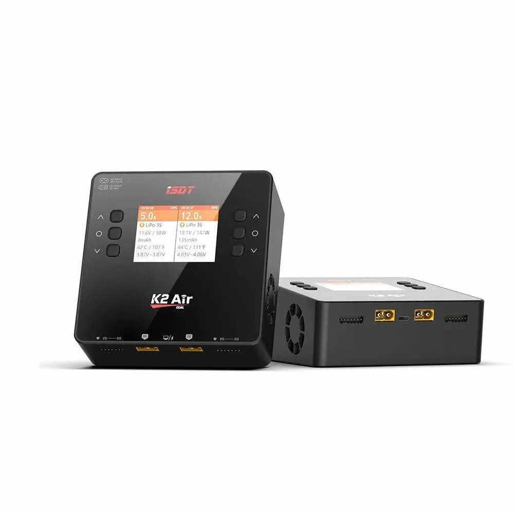 ISDT ISDT K2 Air AC 200W DC 500Wx2 20A Dual Channel Balance Lipo Charger Discharger for Lipo NiMh Pb Battery