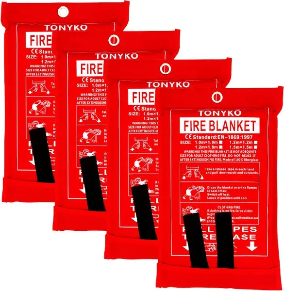  Emergency Fire Blankets, Flame Retardant Protection and Heat White(4pack)