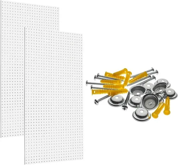 High Density Fiberboards - Set of 2 Pegboard Wall Panels for Garage Storage a...