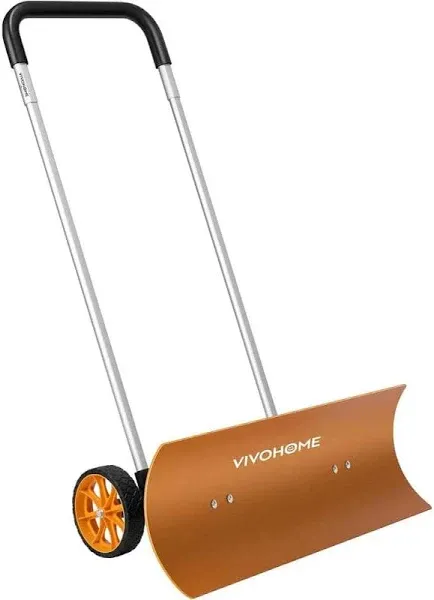 Aluminum Snow Plow Pusher Shovel with Wheels VIVOHOME