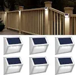  Outdoor Solar Lights - Solar Powered Deck Lights Waterproof 6-Pack Cool Light