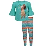 Disney Girls Moana Graphic T-Shirt and Leggings Outfit Set to - Blue