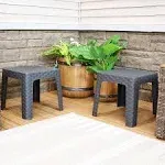 Sunnydaze Patio Side Table - Set of 4 - 18-inch Square - Gray