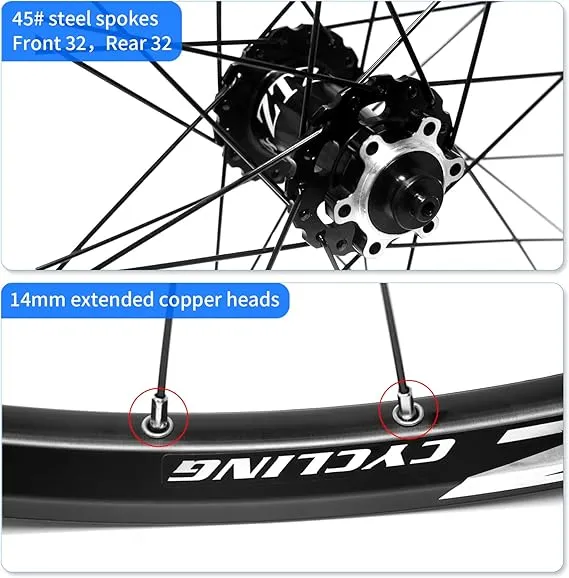 ZTZ 26"/27.5"/29" Mountain Bike Wheelset,Ultralight Aluminum Alloy Rim 32H High Strength Bike Wheels