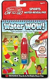 Melissa & Doug On the Go Water Wow! Reusable Water-Reveal Coloring Activity Pad – Sports - FSC Certified