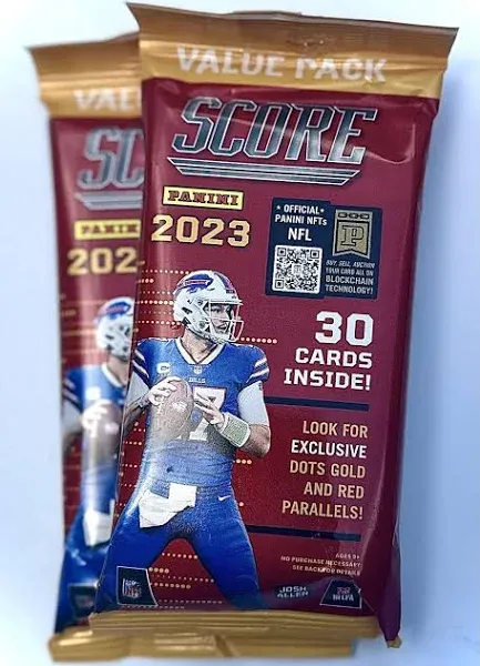 2023 2 Panini Score Football Card Cello Value Packs 2- 60 Cards Total of This...