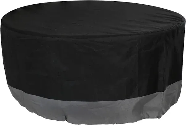 30 in 2-Tone Polyester Round Outdoor Fire Pit Cover - Gray/Black by Sunnydaze