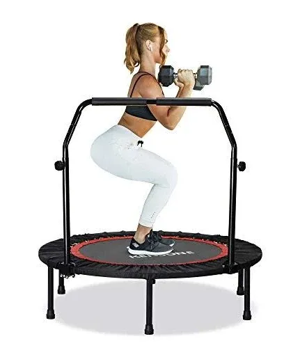 40&#034; Foldable Mini Trampoline with Foam Handle, Max Load 330 lbs - ANCHEER