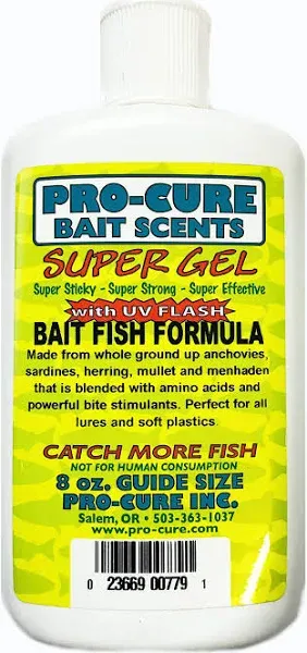 Pro-Cure 8 oz Super Gel Fishing Bait Fish...You Pick Scent...Qty Discount..NEW