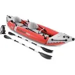 Intex Excursion Pro Inflatable 2 Person Vinyl Kayak with Oars & Pump, Red