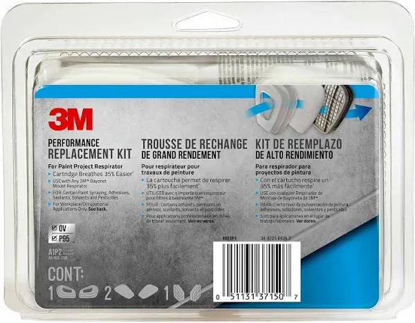 3M P95 Paint Project Respirator Supply Kit 6000 &amp; 7000 Gray 8 pc