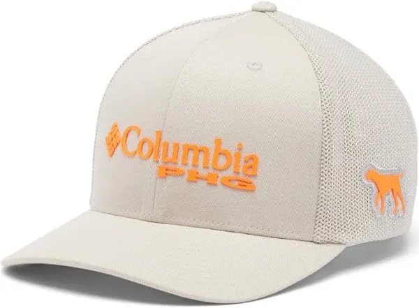 Columbia PHG Logo Mesh Fitted FlexFit Hat Color: Surplus Green/Black Size: L/XL