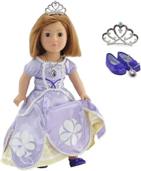 Emily Rose Princess Sofia 4-Piece Doll Dress Outfit