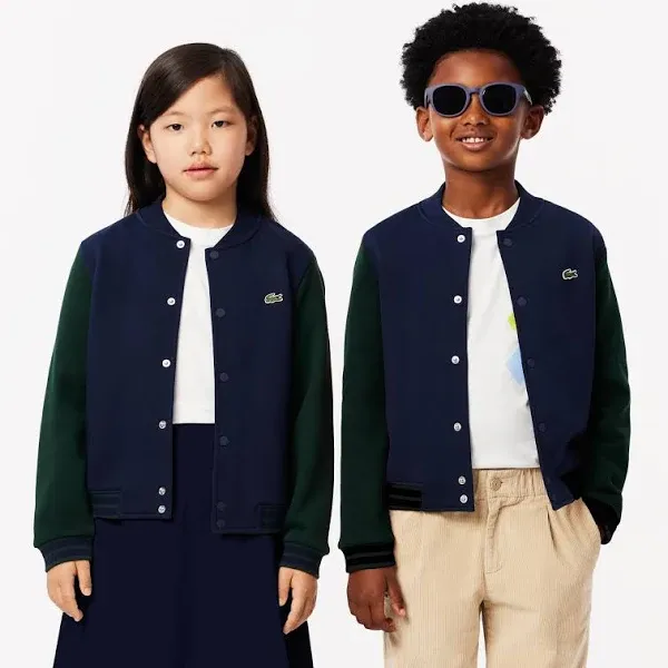 Lacoste Kids' Contrast Sleeve Fleece Bomber Jacket