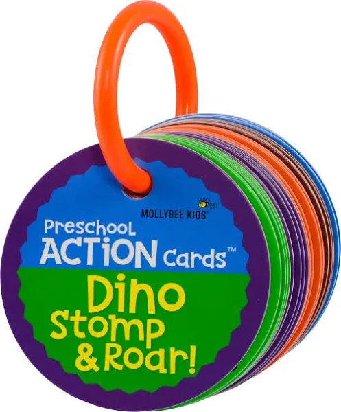 Mollybee Kids Dino Stomp and Roar Preschool Action Cards