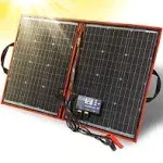 DOKIO 110W 18V Portable Solar Panel Kit Folding Solar Charger with 2 U