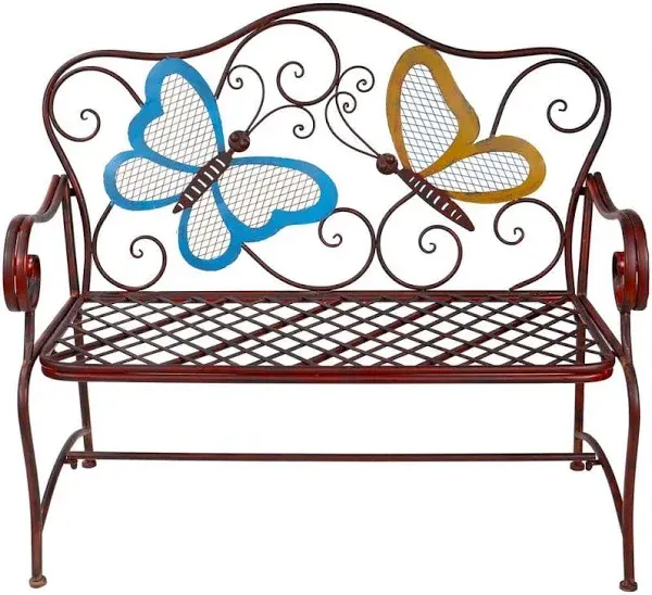 Alpine Corporation Butterflies Garden Bench