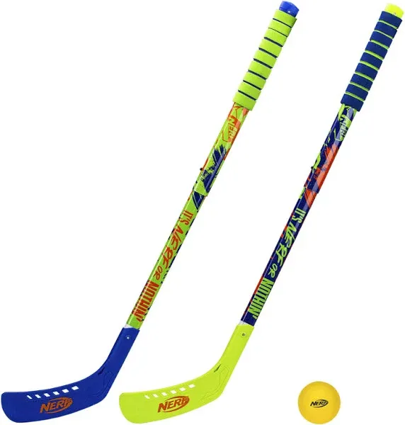 Franklin Sports NERF Proshot Kids Hockey Sticks+Ball Set