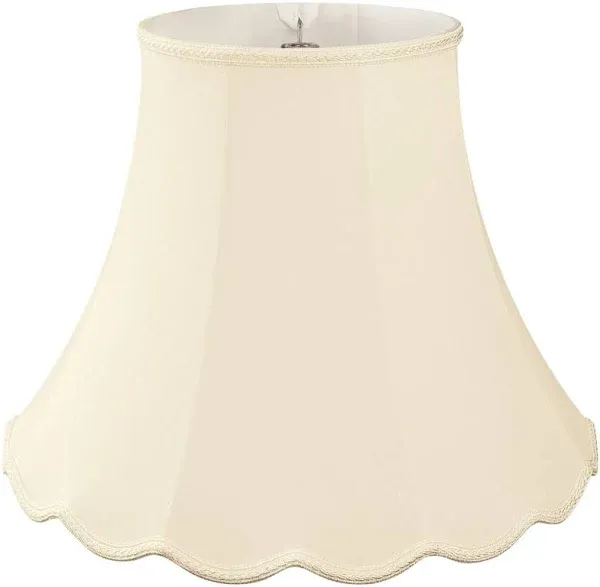 Royal Designs Scalloped Bell Designer Lampshade, Eggshell, 8"x16"x12.25"