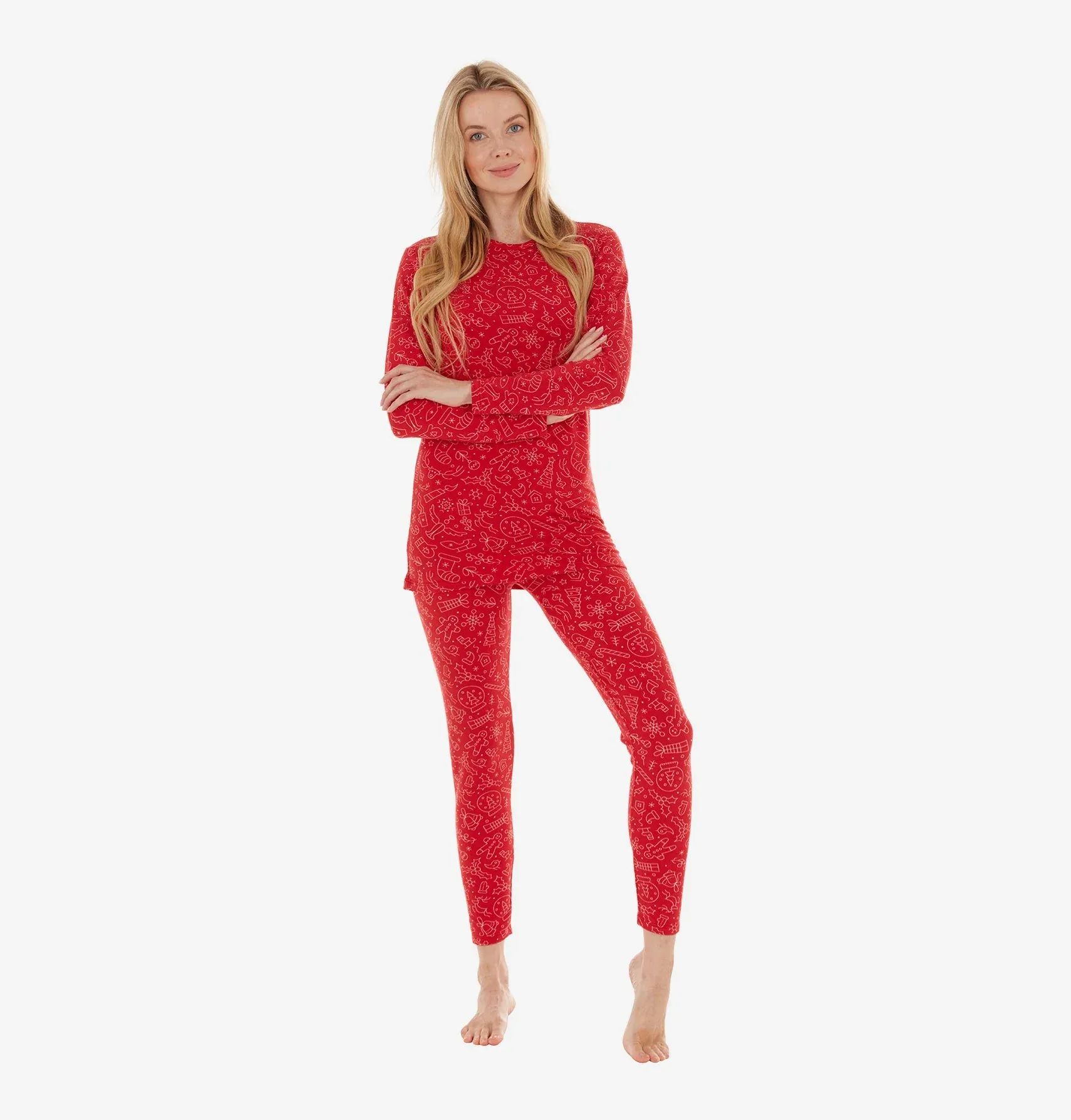 Thermajane Long Johns Thermal Underwear for Women Fleece Lined Base Layer Pajama Set Cold Weather