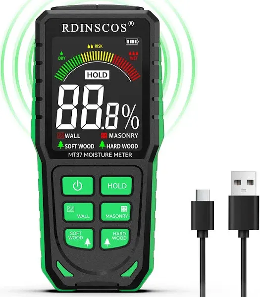 RDINSCOS Rechargable Pinless Moisture Meter