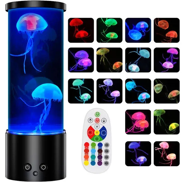 Jellyfish Lamp, 17 Color Changing Jelly Fish Tank Mood Lamps for Home Office ...