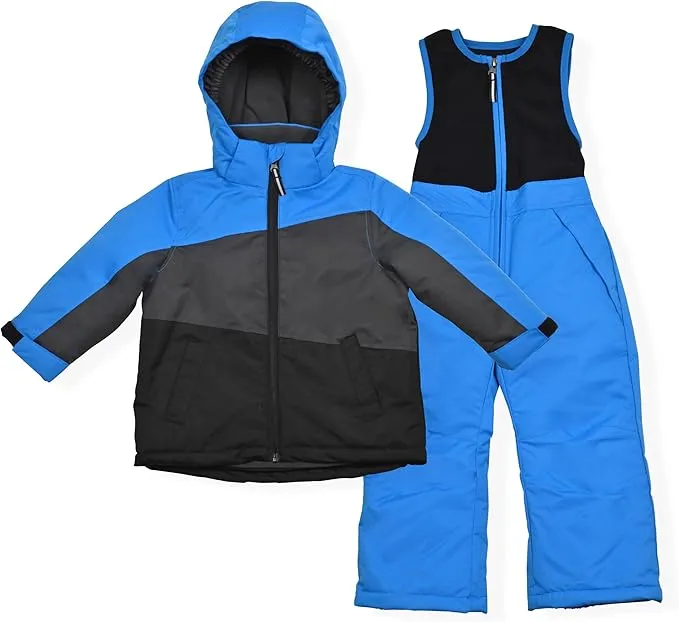 Arctic Quest Boys Ski Jacket and Snowbib Snowsuit Set 2 Piece Zip Up Jacket and Overall Snowsuit Set