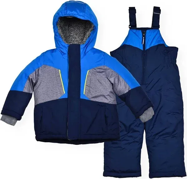 Arctic Quest Boys Color-Blocked 2 Piece Snowsuit, Slate, 4 Black